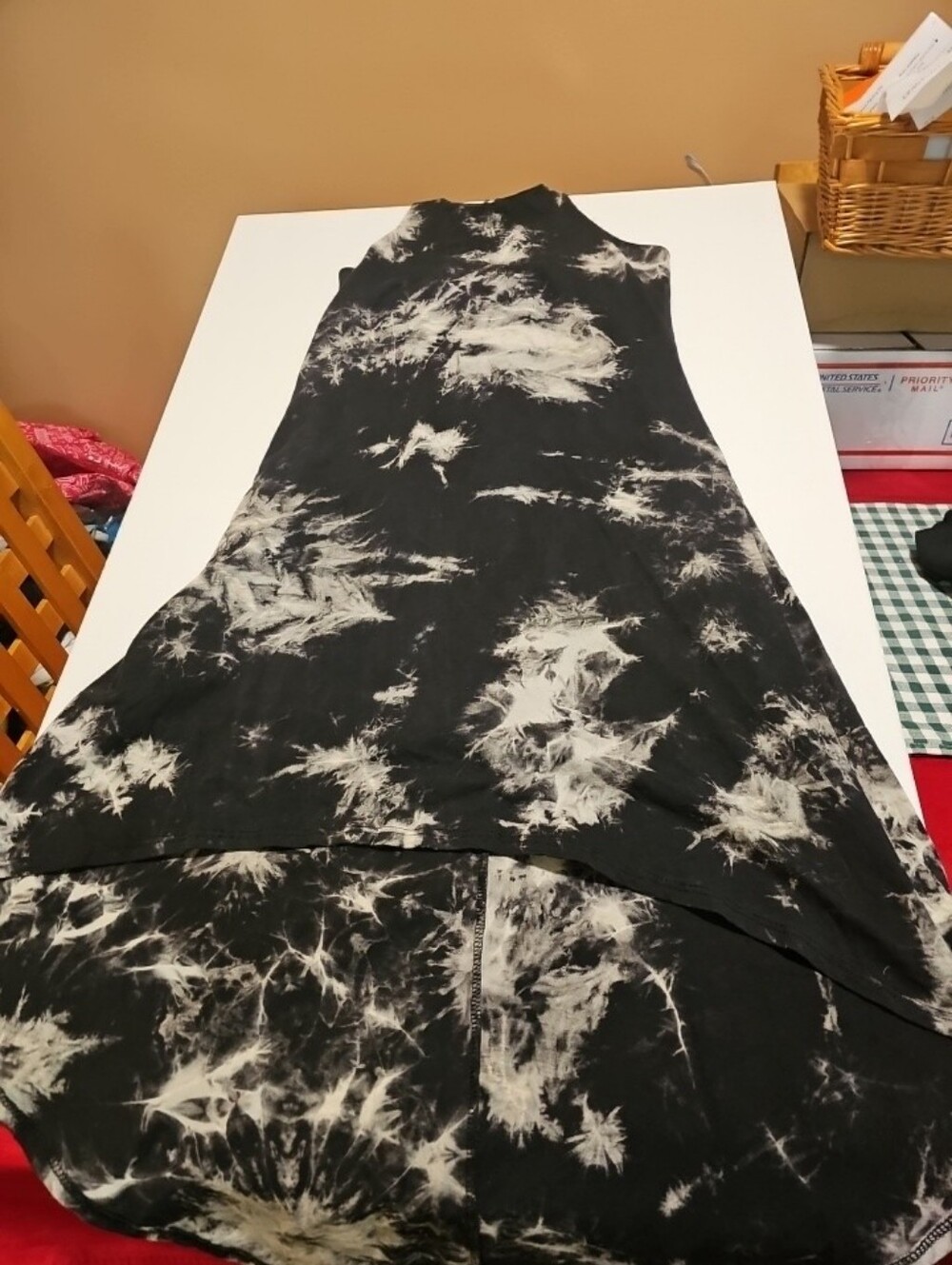 Ginger G Black Tie-Dye Sleeveless Maxi Dress MED